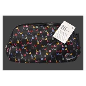 Lululemon NWT Everywhere Belt Bag 1L Multi Color LULU Monogram Black Fanny Pack